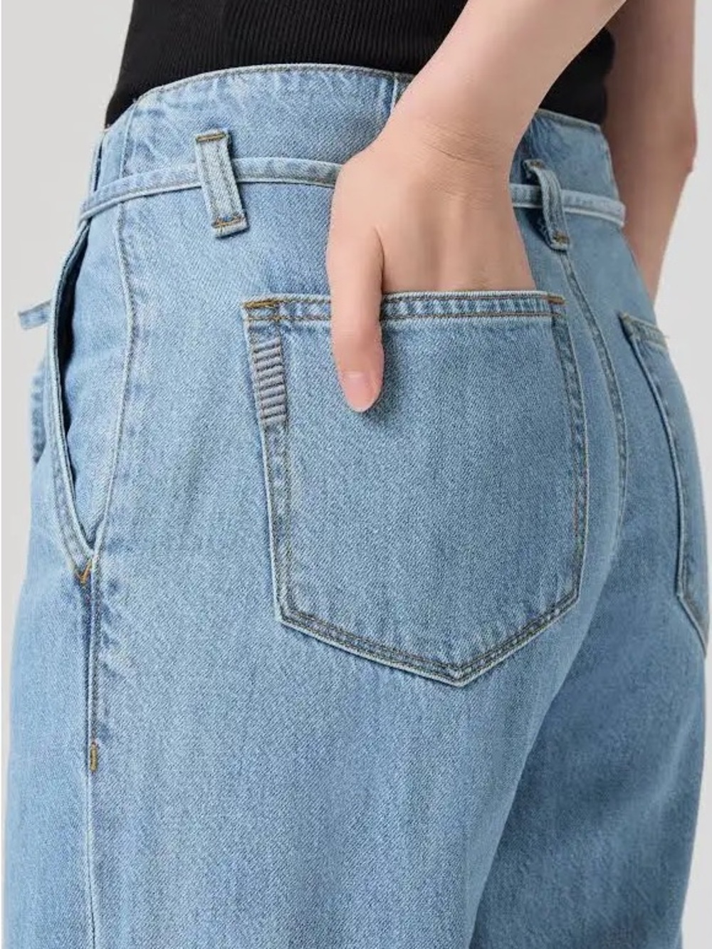 PAIGE Light Blue Wide Leg Jeans - Picture 3 of 10